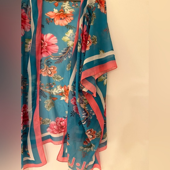Liu Jo Floral Swim Coverup - Teal and Pink - Picture 3 of 4